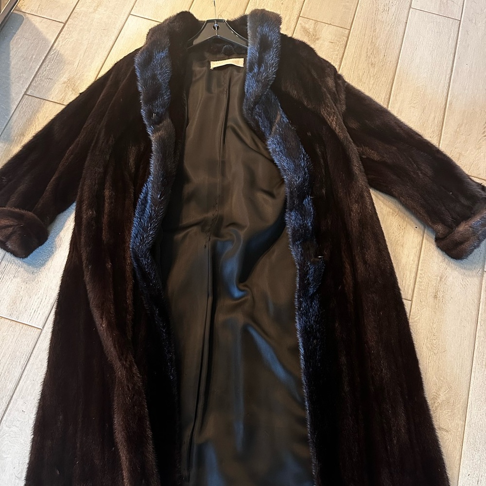 1990s vintage Perry Ellis full-length mink fur coat.